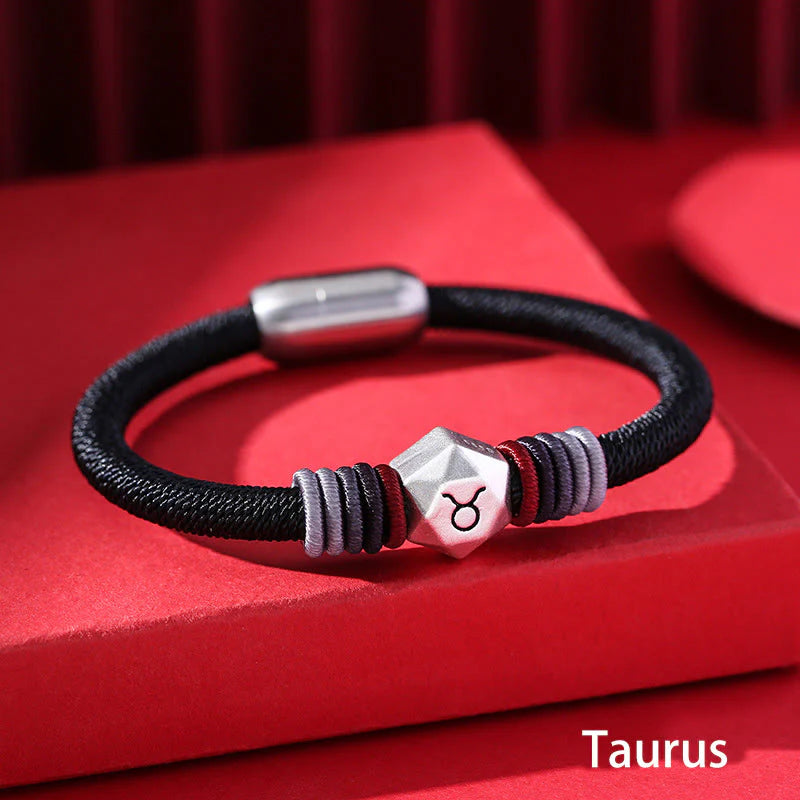 Buddha Stones 999 Sterling Silver 12 Constellations of the Zodiac Blessing Handmade String Bracelet (Extra 35% Off | USE CODE: FS35)