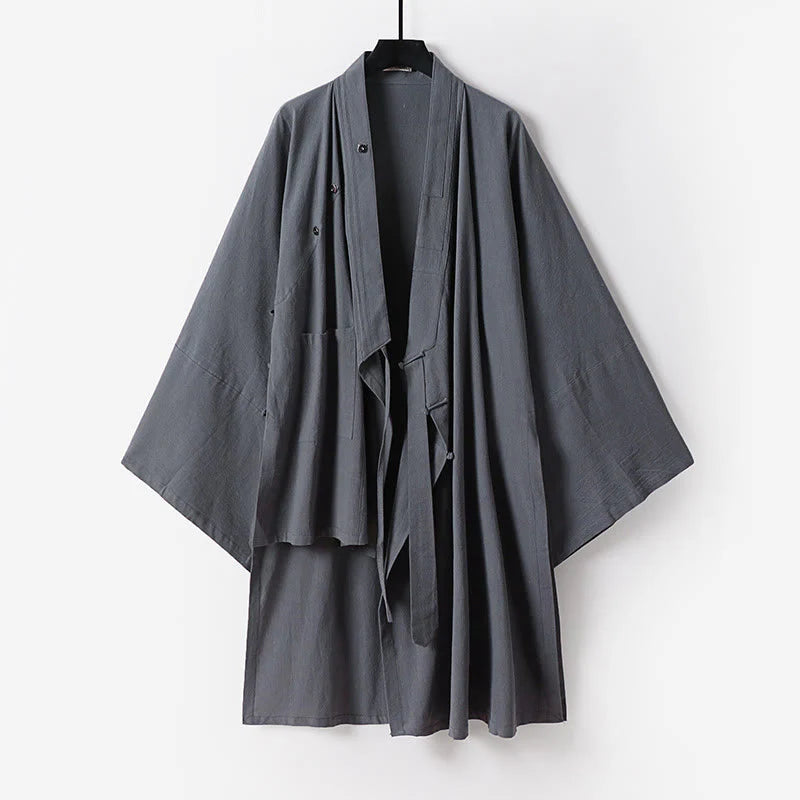 Buddha Stones Wudang Traditional Tai Chi Ceremony Three Quarter Sleeve Men's Taoist Long Robe