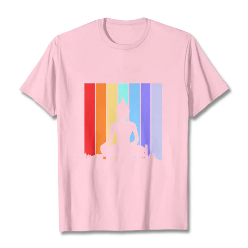 Buddha Stones Meditation Buddha Rainbow Tee T-shirt
