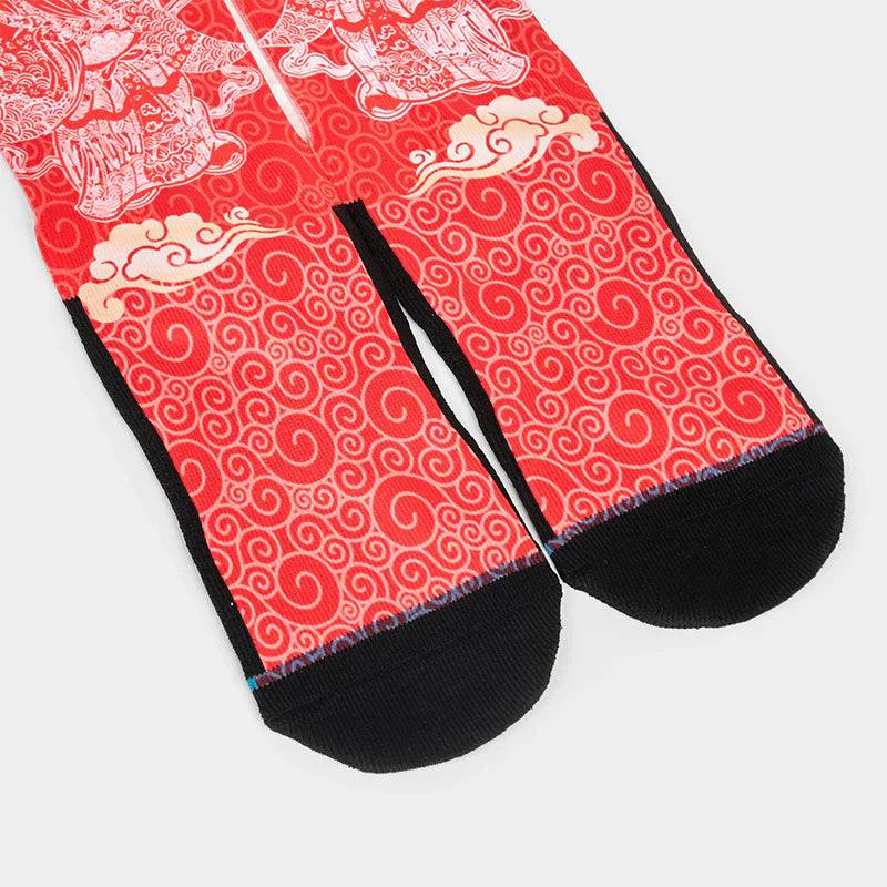 Buddha Stones Casual God Of Wealth Auspicious Clouds Micro Crew Men Women Unisex Socks