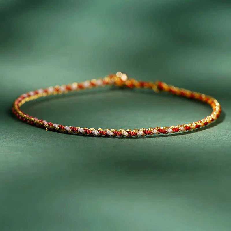 FREE Today: Luck Strength Colorful Rope Coin Bead Extra Thin Braided Bracelet