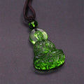 Buddha Stones Liuli Crystal Medicine Buddha Serenity Necklace Pendant