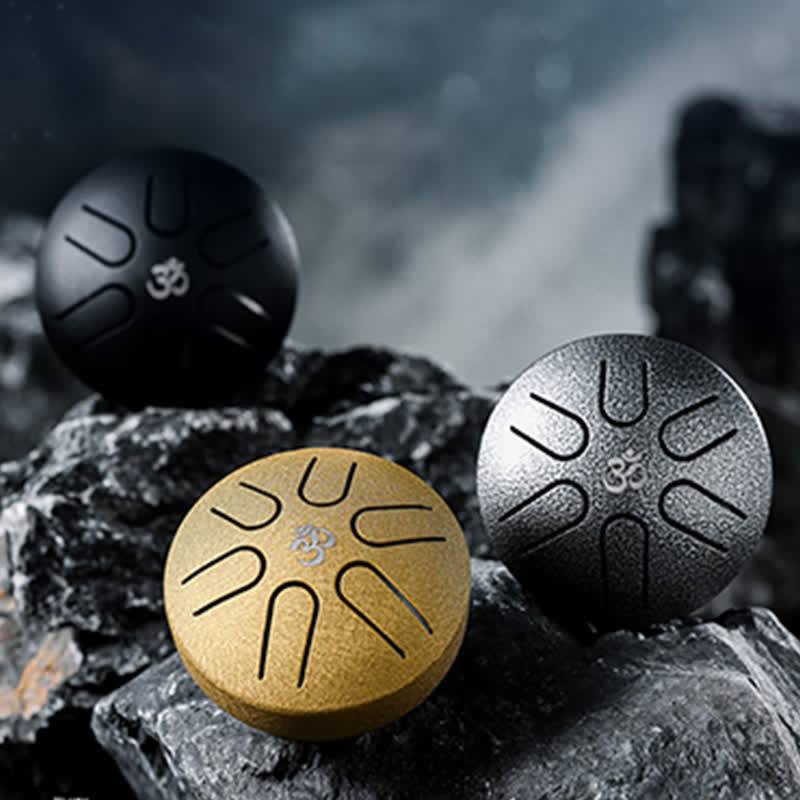 Buddha Stones Mini Steel Tongue Drum 3 Inch Sound Healing Drum Kit