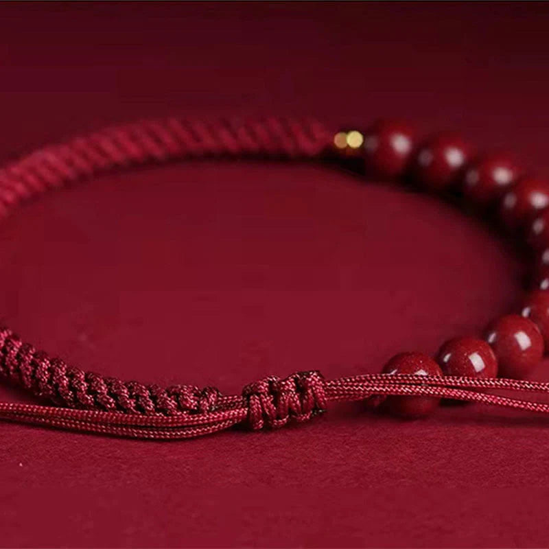 Buddha Stones Natural Cinnabar King Kong Knot Blessing String Bracelet (Extra 35% Off | USE CODE: FS35)