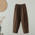 Buddha Stones Daily Plain Drawstring Design Women's Harem Elastic Waist Cotton Pants With Pockets