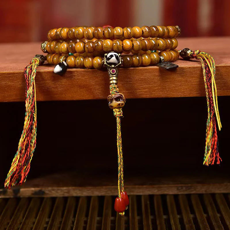 Buddha Stones Tibetan 108 Beads Bone Beads Dzi Bead Keep Away Evil Spirits Mala