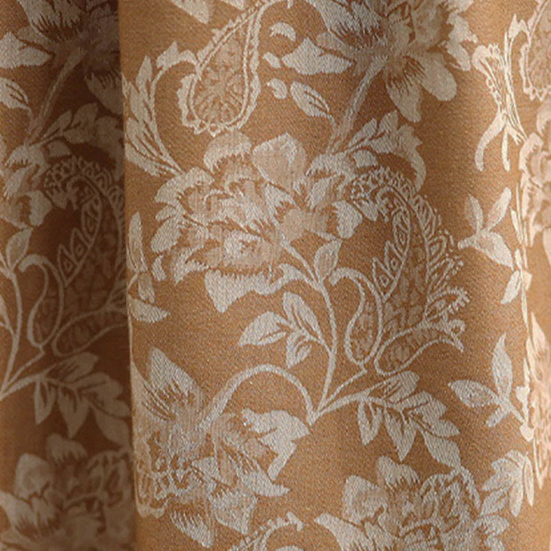 Buddha Stones Printing Flower Paisley Pattern A-line Elastic Waist Cotton Women's Skirt With Pockets
