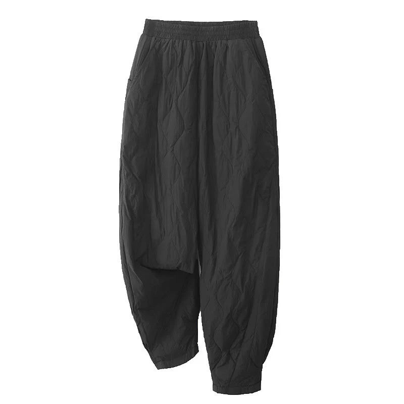 Buddha Stones Winter Solid Color Women's Cotton Thermal Pants With Pockets