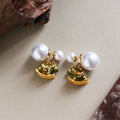 Buddha Stones Year Of The Horse Copper Pearl Balance Earrings