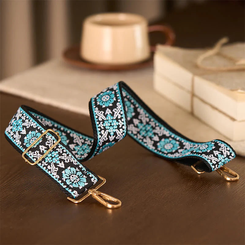 Buddha Stones Bohemian Round Flower Geometric Embroidery Adjustable Handbags Crossbody Shoulder Bag Purse Straps Replacement