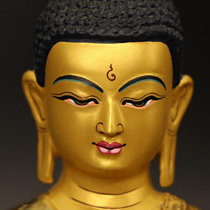 Buddha Stones Buddha Shakyamuni Medicine Buddha Compassion Copper Gold Plated Statue Decoration
