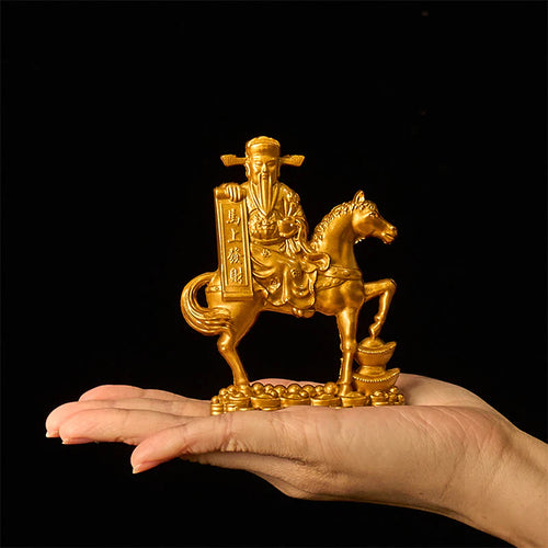 Buddha Stones  Get Rich Now Year of the Horse God of Wealth Ingots Prosperity Alloy Home Decoration