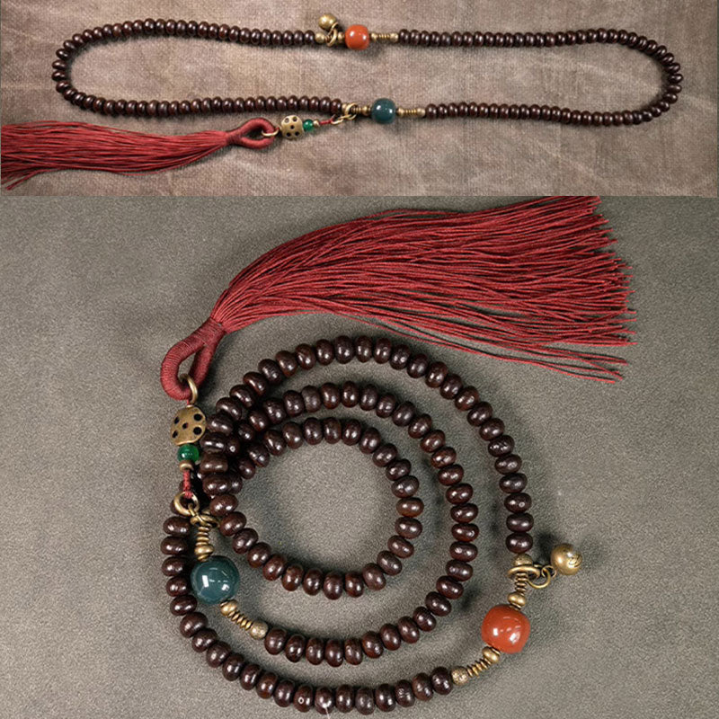 Buddha Stones 108 Mala Beads Natural Tibet Purple Bodhi Seed Auspiciousness Bracelet (Extra 30% Off | USE CODE: FS30)