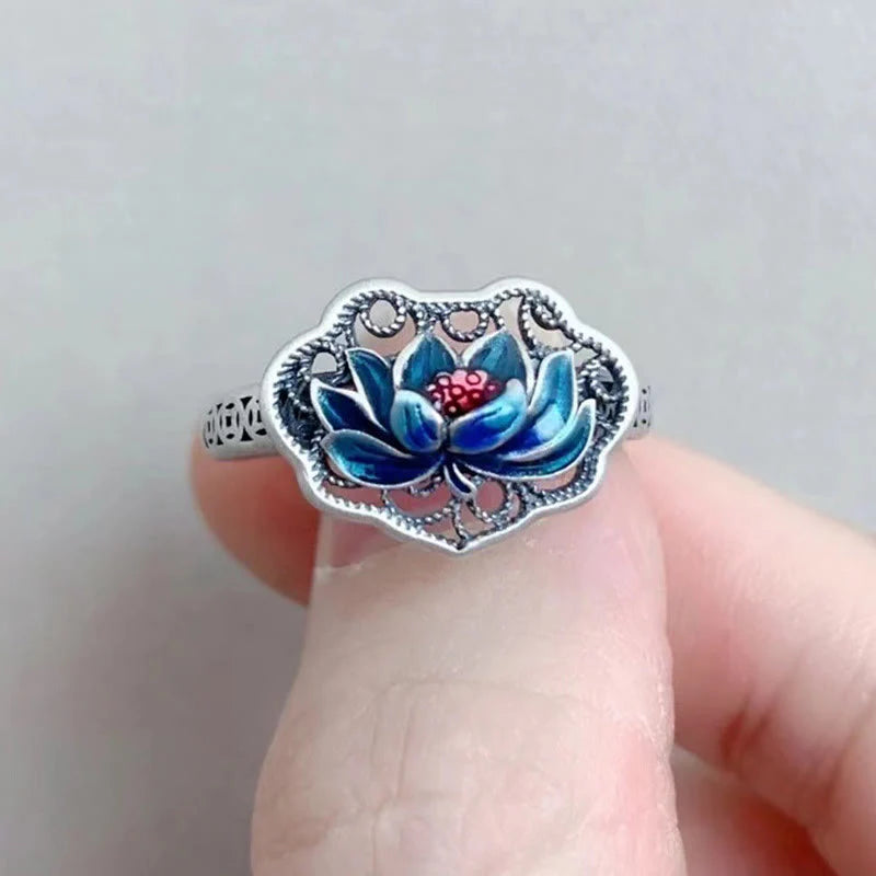 Buddha Stones Lotus Auspicious Cloud New Beginning Necklace Pendant Ring (Extra 30% Off | USE CODE: FS30)