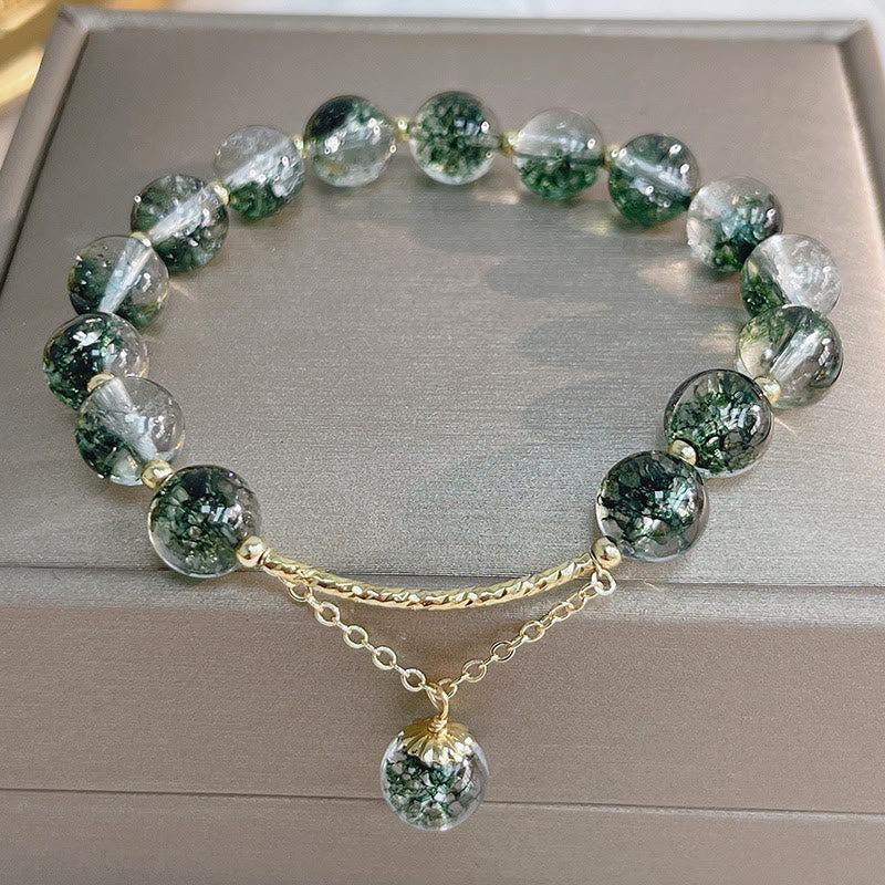 Buddha Stones Green Phantom Crystal Confidence Charm Bracelet
