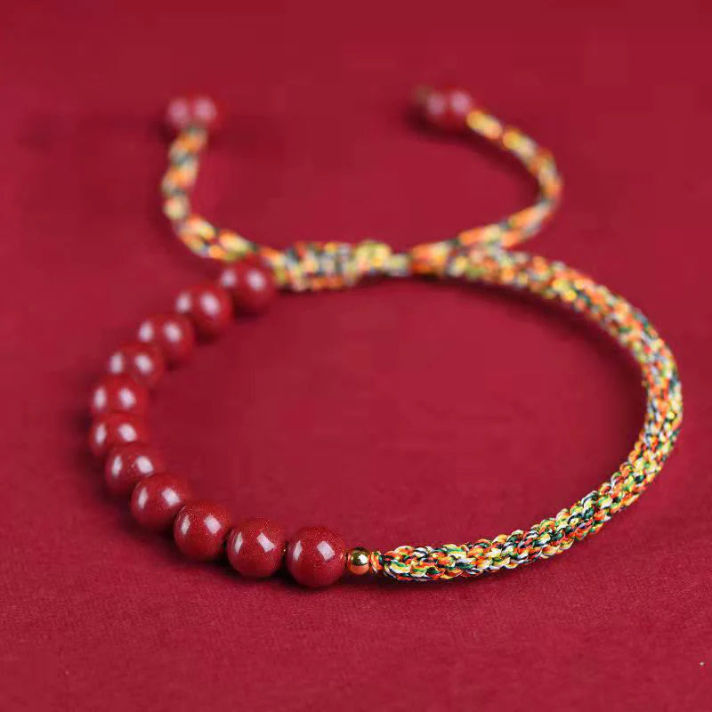 Buddha Stones Natural Cinnabar King Kong Knot Blessing String Bracelet (Extra 35% Off | USE CODE: FS35)