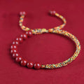 Buddha Stones Natural Cinnabar King Kong Knot Blessing String Bracelet (Extra 35% Off | USE CODE: FS35)