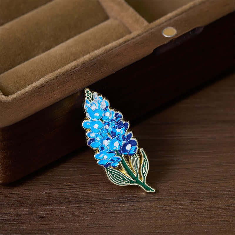 FREE Today: Healing and Luck Small Forget-Me-Not Corn Poppy Lily of the Valley Hydrangea Lupine Copper Brooch