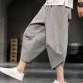Buddha Stones Summer Solid Men's Cropped Pants With Pockets