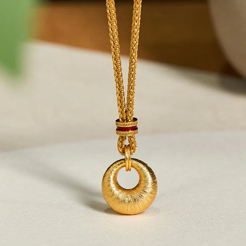 Buddha Stones Wishing You Lasting Peace 24k Gold Plated Copper Peace Buckle Necklace Includes Gift Message Card