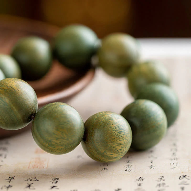 Buddha Stones Tibetan Green Sandalwood Soothing Cure Bracelet (Extra 35% Off | USE CODE: FS35)
