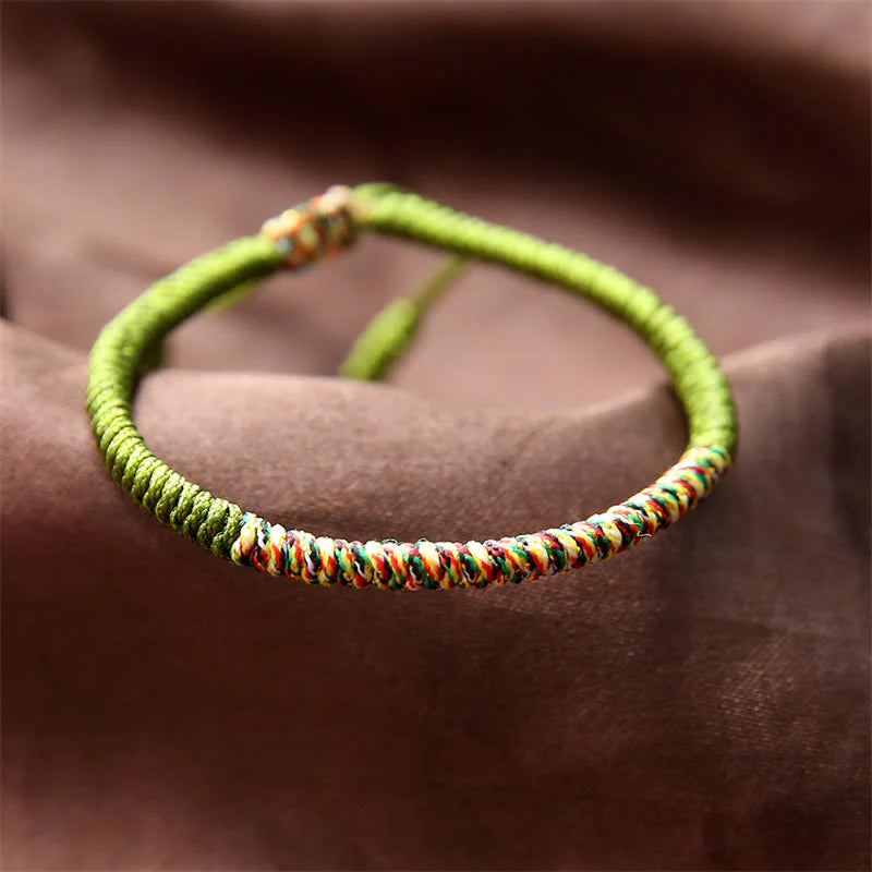 Buddha Stones Tibetan Handmade Multicolor King Kong Knot Luck Strength Braided Bracelet