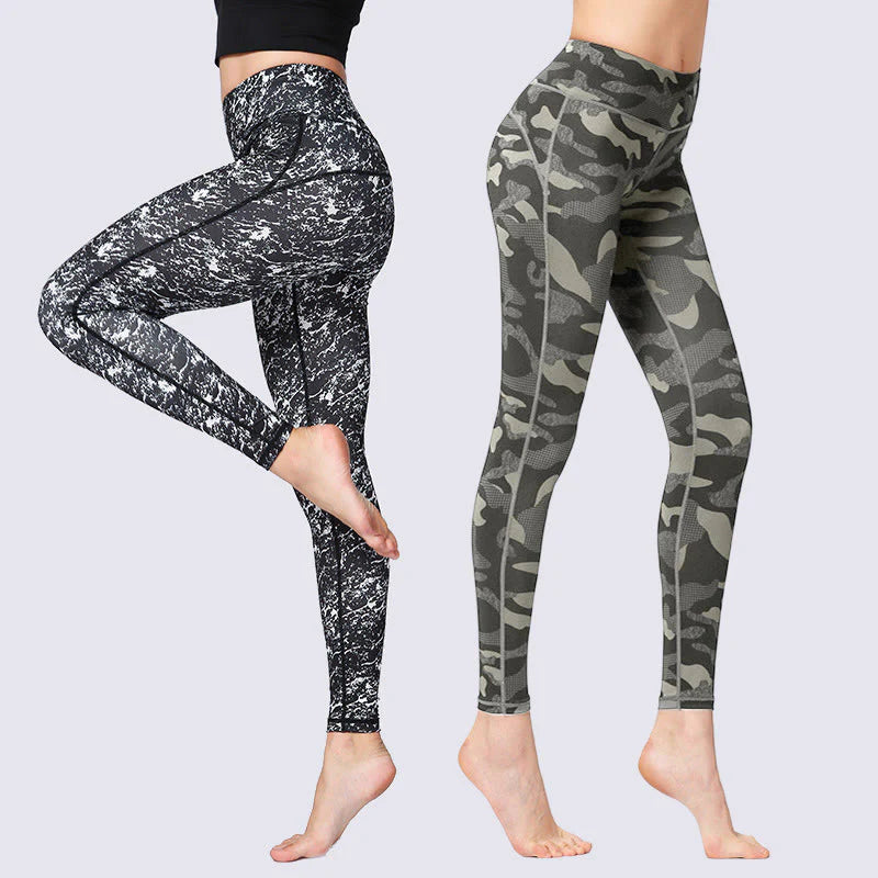 Buddha Stones Camo Print Sports Fitness Yoga High Waist Leggings Women's Yoga Pants