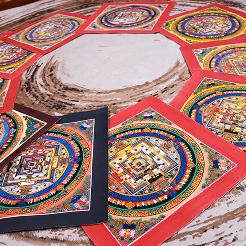 Buddha Stones Tibetan Handmade Thangka Mandala Painting Blind Box Random Color Pattern