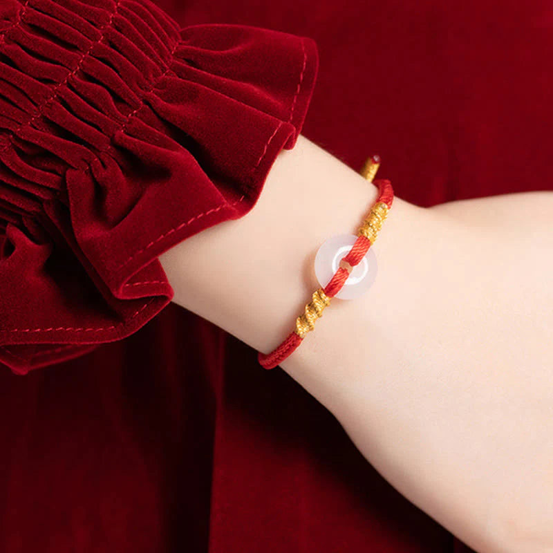 FREE Today: Luck and Connection White Chalcedony Peace Buckle Rope Knot Bracelet