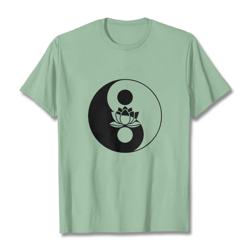 Buddha Stones Yin Yang Lotus Flower Tee T-shirt