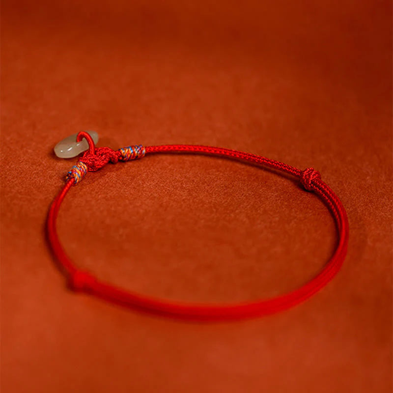 Buddha Stones Red String Plaited Jade Protection Adjustable Cats Dogs Pet Collar