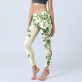 Buddha Stones Fresh Tree Flower Leaf Bird Pattern Print Gym Leggings Women's Yoga Pants