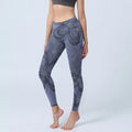 Buddha Stones Abstract Petals Pattern Print Gym Leggings Women's Yoga Pants
