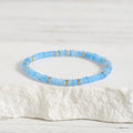 Buddha Stones Natural Aquamarine Fine 4mm Bead Pearl Serenity Bracelet