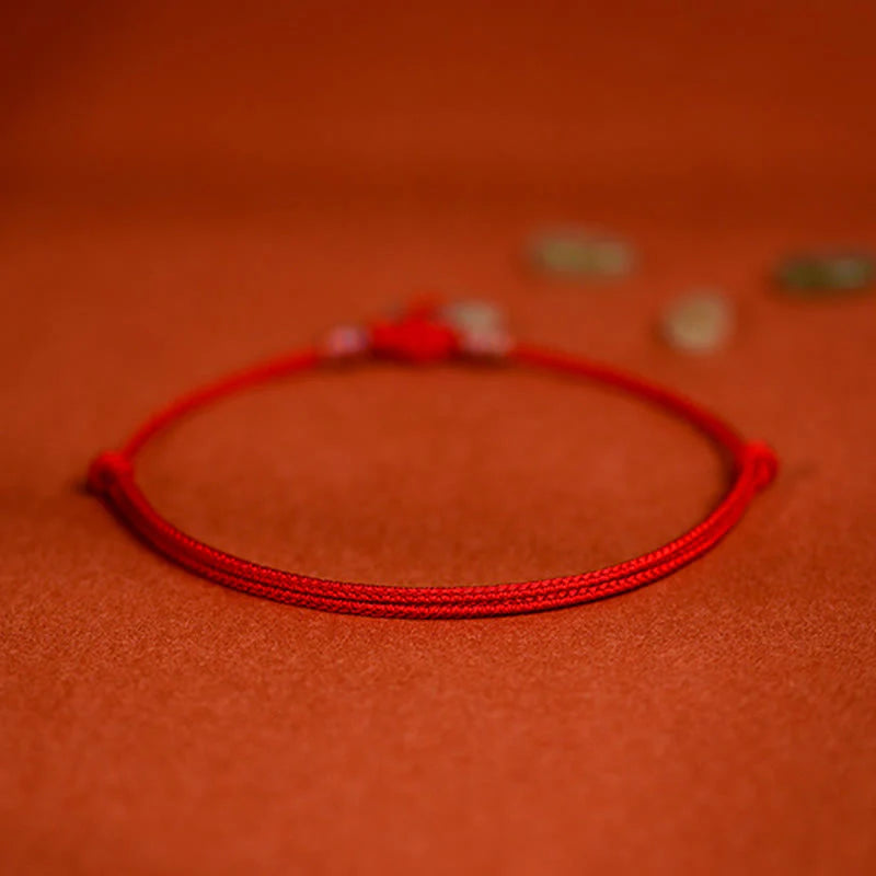 Buddha Stones Red String Plaited Jade Protection Adjustable Cats Dogs Pet Collar