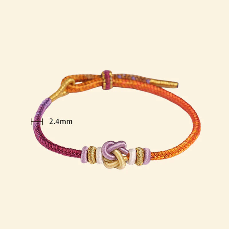 Buddha Stones Colorful String Heart Knot Protection Braided Bracelet
