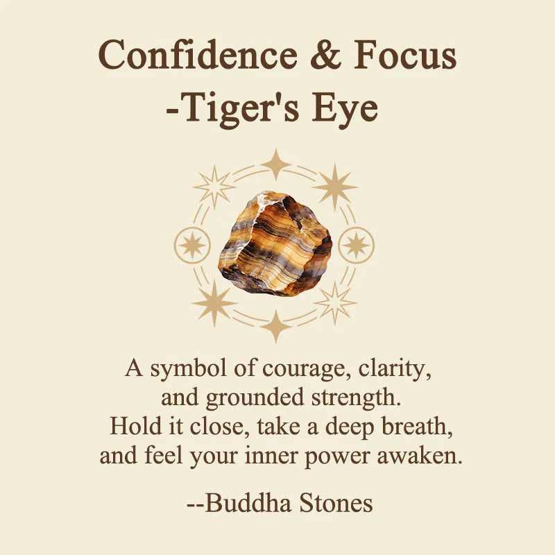 Buddha Stones Confidence & Focus Natural Small Tiger's Eye Worry Stone Crystal Decor 3.5*4.5cm