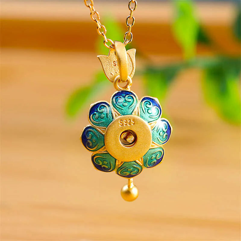 Buddha Stones 925 Sterling Silver Tibet Lotus Prayer Wheel Red Agate Enlightenment Necklace Pendant