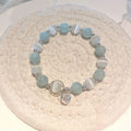 Buddha Stones 925 Sterling Silver Cat's Eye Aquamarine Support Charm Bracelet
