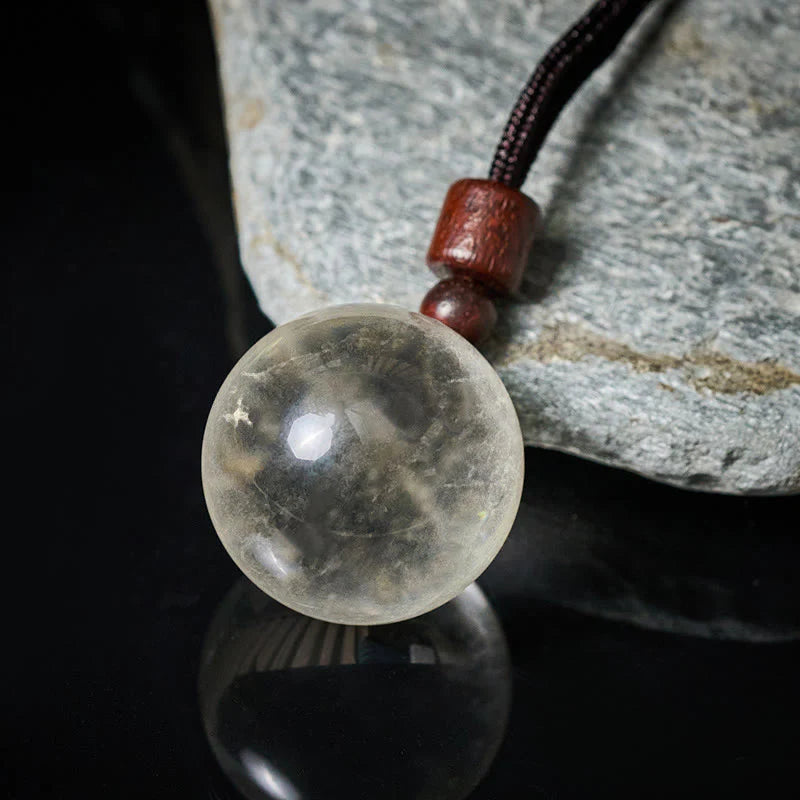 Buddha Stones White Crystal Pink Crystal Tiger Eye Smoky Quartz Protection Necklace Pendant