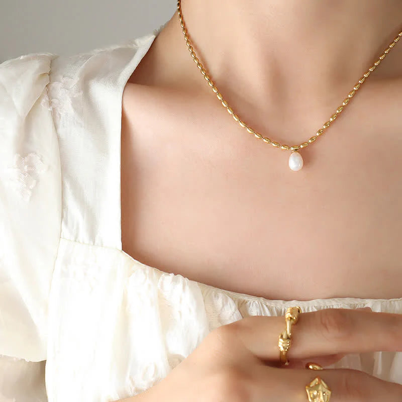 Buddha Stones Pearl Bead Peace Necklace Pendant