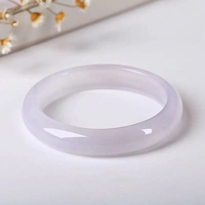 Buddha Stones Natural Chalcedony Positive Energy Bracelet Bangle