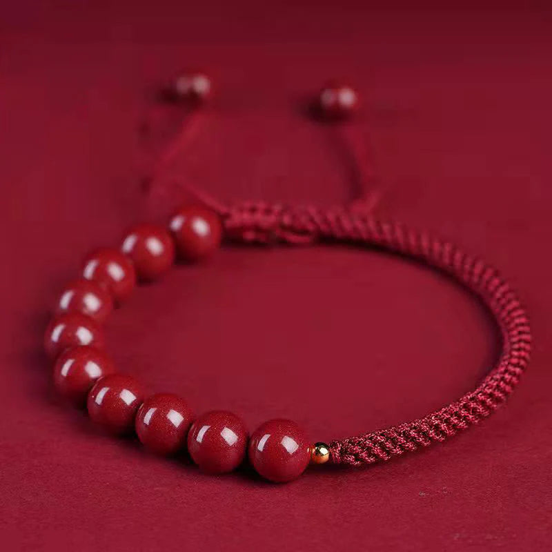 Buddha Stones Natural Cinnabar King Kong Knot Blessing String Bracelet (Extra 35% Off | USE CODE: FS35)