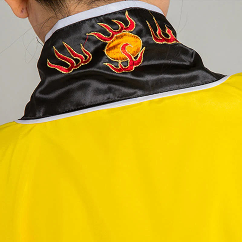 Buddha Stones Wudang Embroidery Dragon Tiger Long Wide Sleeve Unisex Taoist Robe Kimono For Qigong Ceremony