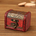 Buddha Stones Retro Small Wood Jewelry Box Lotus Golden Grape Copper Coin Daffodil Grass Flower Jewelry Storage Box