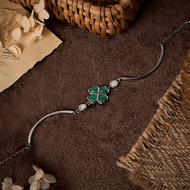 Buddha Stones FOR DEAREST MOTHER Copper Four-Leaf Clover Luck Bracelet Includes Gift Message Card