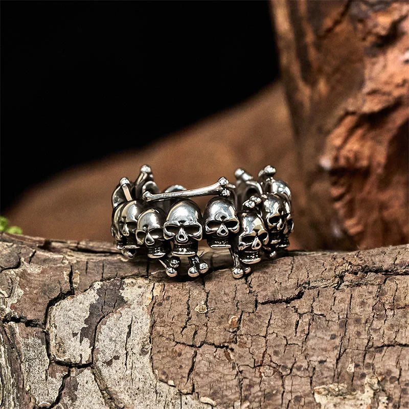 Buddha Stones Copper Skull Bone The Lord Of The Corpse Forest Keep Away Evil Spirits Ring