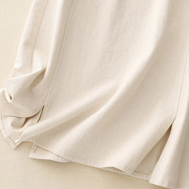 Buddha Stones Women's Plain Cotton Skirt With Pockets