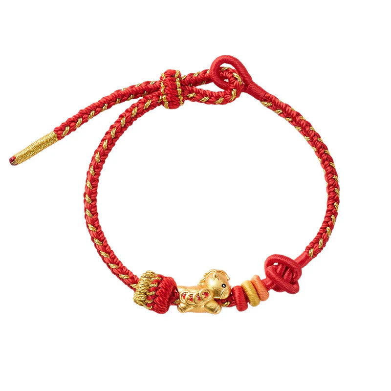 Buddha Stones Year Of The Horse Red String Concentration Bracelet