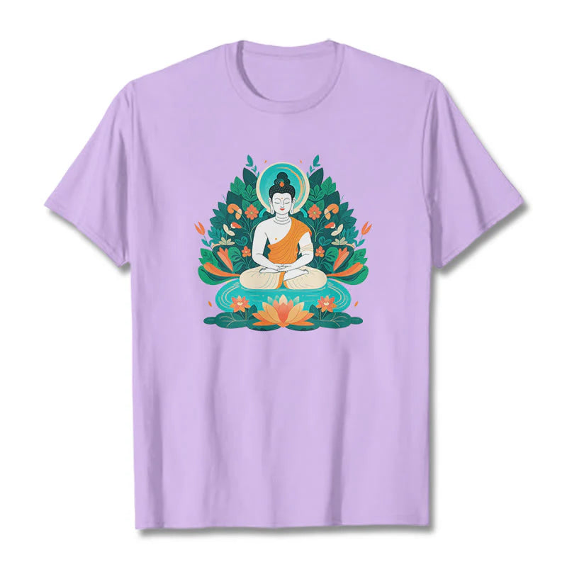 Buddha Stones Flower Grass Lotus Bodhisattva Tee T-shirt